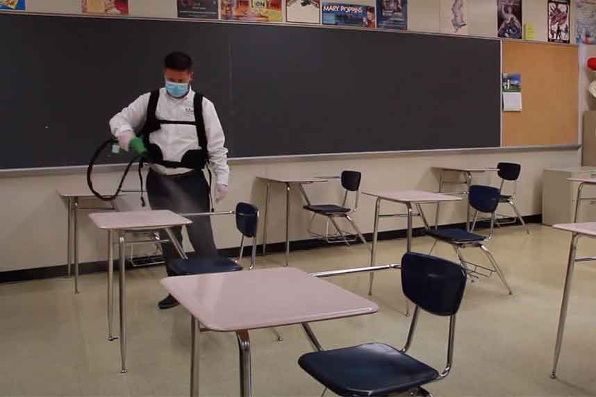 environmental services (evs) professionals clean hazardous waste from patient rooms in medical facilities